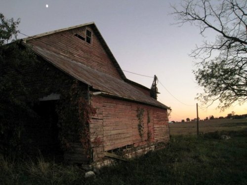 old barn at dusk