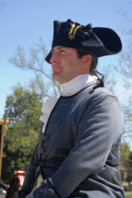 Colonial Williamsburg reenactor on horseback